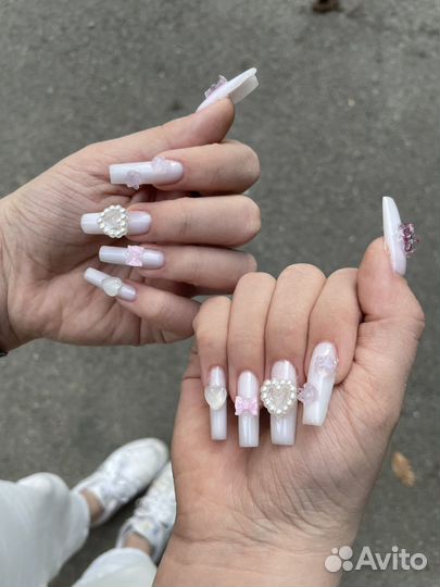 Маникюр наращивание ногтей