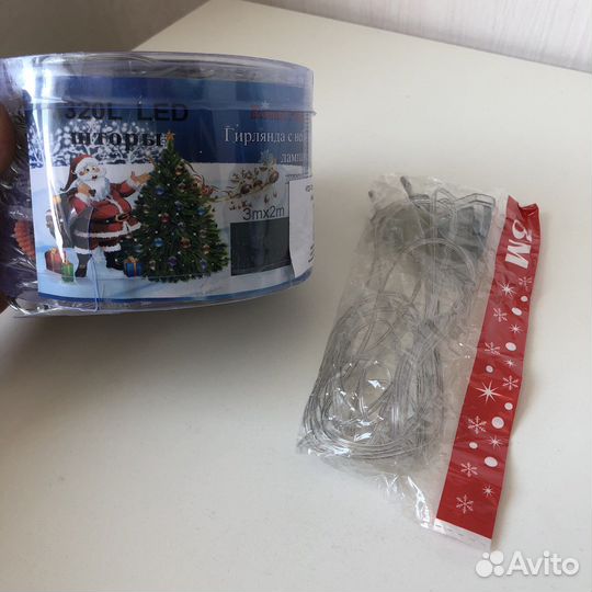 Штора гирлянда 3*2 + удлинитель