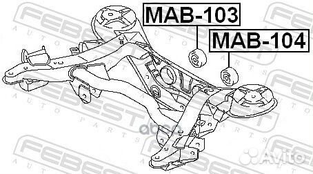 Сайлентблок дифференциала зад прав/лев MAB1