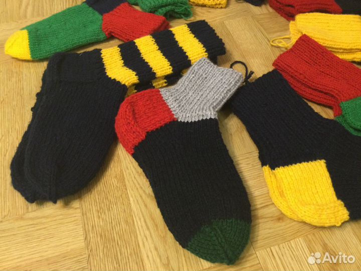 Шерстяные вязаные носки ручной работы