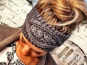 Повязка/ободок на голову коричневого цвета