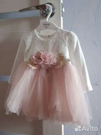 Платье для девочки. 80 размер (ближе к 68)