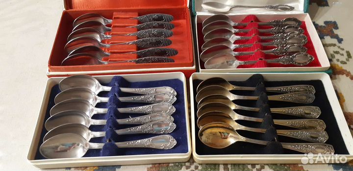 Набор чайных мельхиоровых ложек, вилок