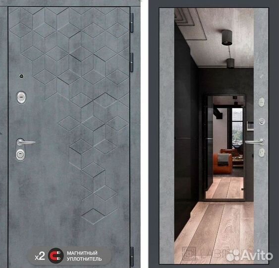 Дверь входная серая металлическая Бетон