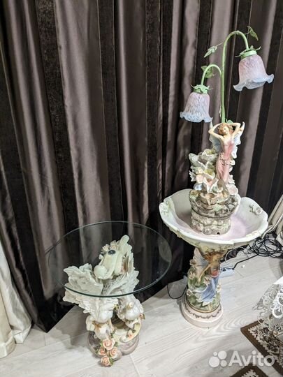 Фонтан напольный декоративный с функцией торшера