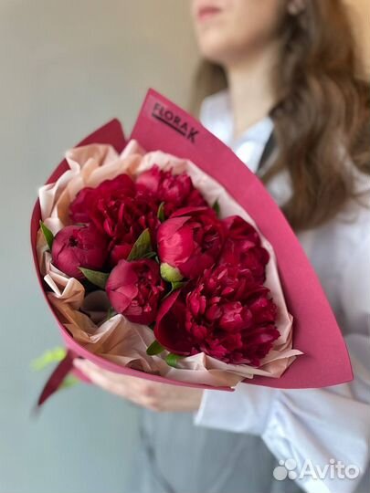 Букет цветы пионы