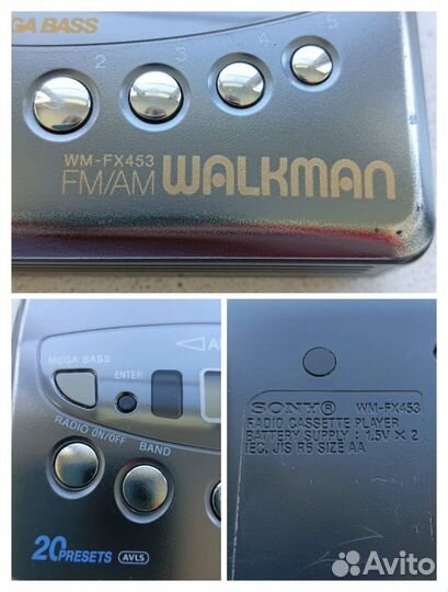 Плеер кассетный Sony walkman wm-fx453 и наушники