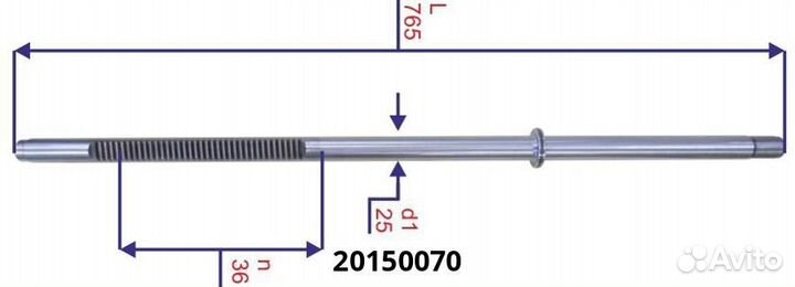 Шток рулевой рейки volvo S70 1998-2001, volvo V70