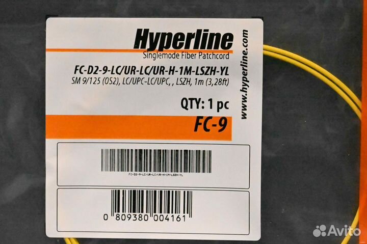 Hyperline FC-D2-9-LC UR-LC UR-H-1M-lszh-YL 2 шт