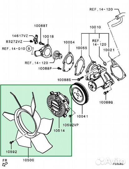 Вискомуфта Mitsubishi L200 KB 2006-2014 4D56 2009