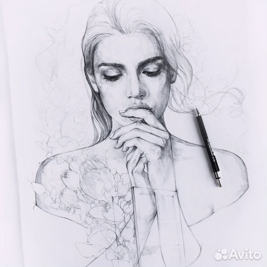 Портрет по фото карандашом