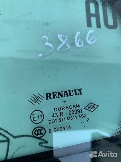 Стекло двери заднее левое Renault Fluence