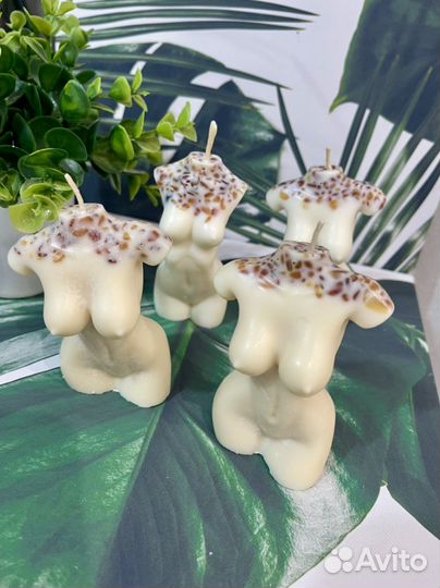 Натуральные свечи с янтарем