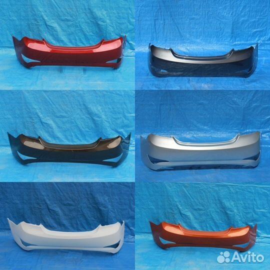 Бампер задний белый на Hyundai Solaris 2010-2015