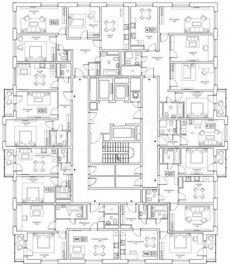 2-к. квартира, 57,8 м², 24/25 эт.