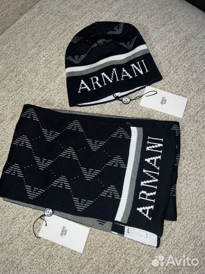 Комплект шапка+шарф Armani для мальчиков