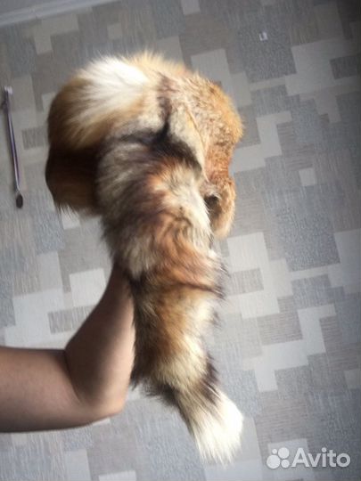 Лисья шапка с хвостом