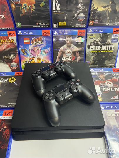 Sony playstation 4 slim 500gb + 2 геймпада