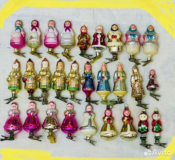 Елочные игрушки на прищепке СССР