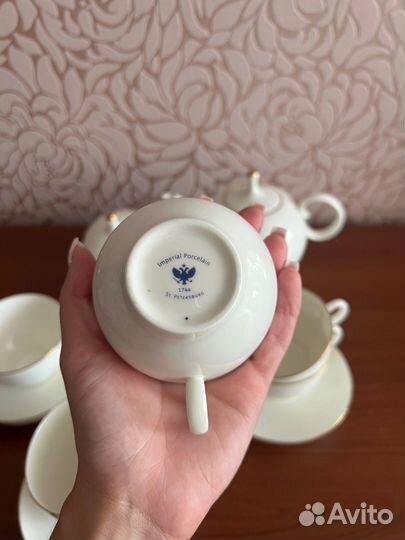 Сервиз чайный лфз яблочко золотой кант