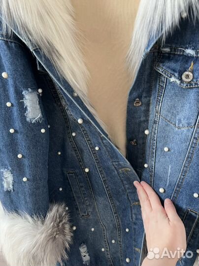 Джинсовая парка Elena Furs
