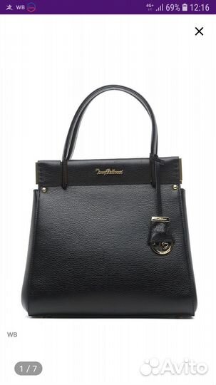 Сумка черная нат.кожа