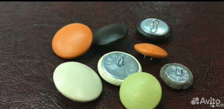 Обтяжка пуговиц тканью и эко кожей