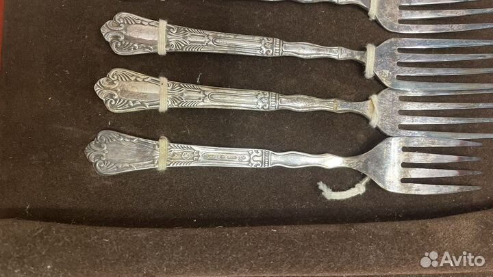 Набор столовых приборов СССР подарочный мельхиор