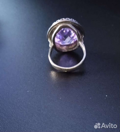 Перстень.Камень.Аметист.в.Серебре.925