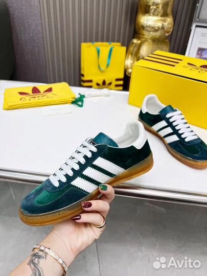 Кроссовки adidas gazelle x Gucci женские premium