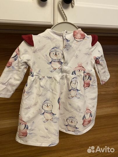 Новогоднее платье 62 с пинетками и колготками