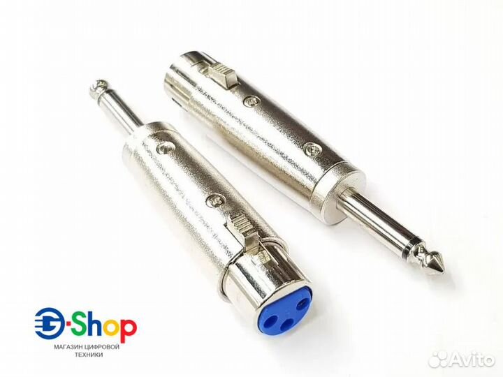 Переходник XLR-F (гнездо) - Jack 6.3мм (штекер)