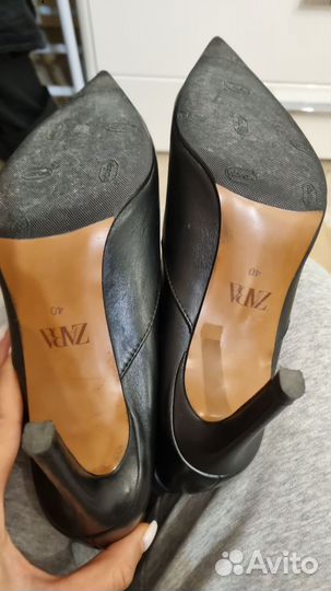 Сапоги zara кожа 40