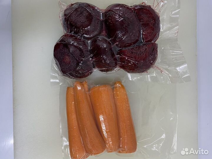 Очищенные овощи в вакуумной упаковке