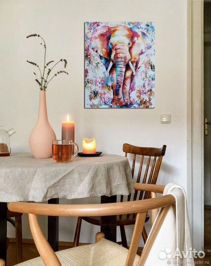 Картина маслом на холсте Слон 50/60 см