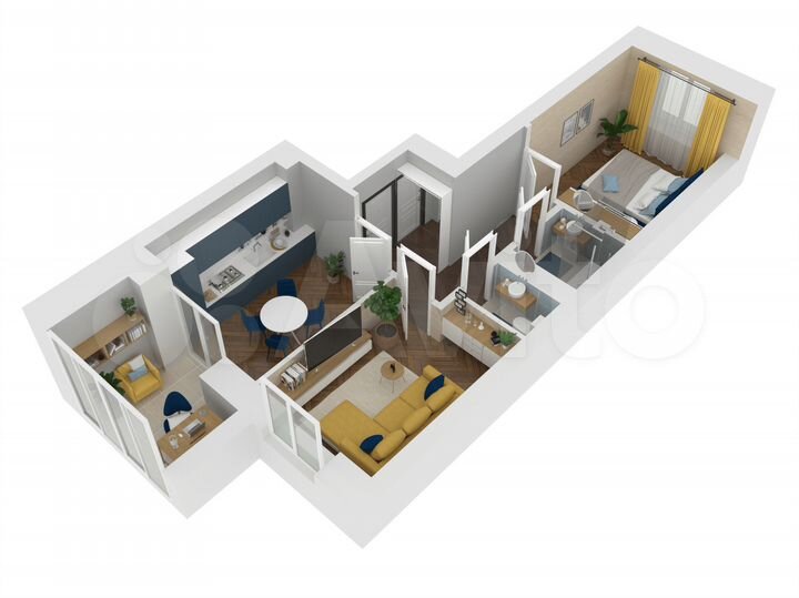 2-к. квартира, 51,7 м², 2/10 эт.