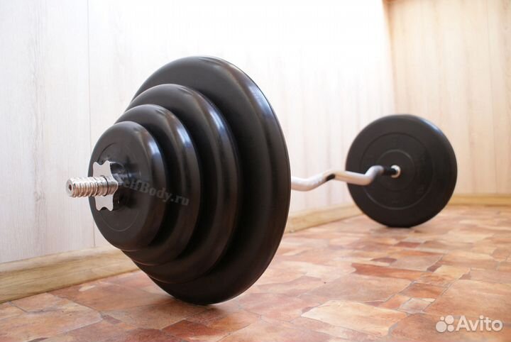 Штанга w-образная 70.1 кг (2x15/2x10/2x5/2x2.5 кг)