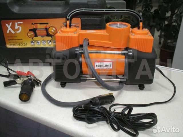 Компрессор X5 двухпоршневой в пласт.кейсе (50л/мин