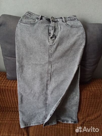 Джинсовая юбка длинная 46 48