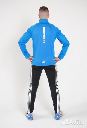 Разминочный костюм сине-чёрный