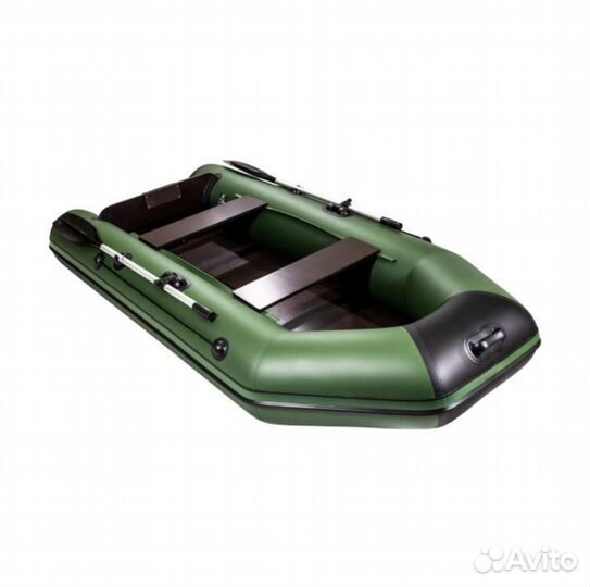 Лодка пвх Аква 2900 Слань-книжка киль зеленый/черн