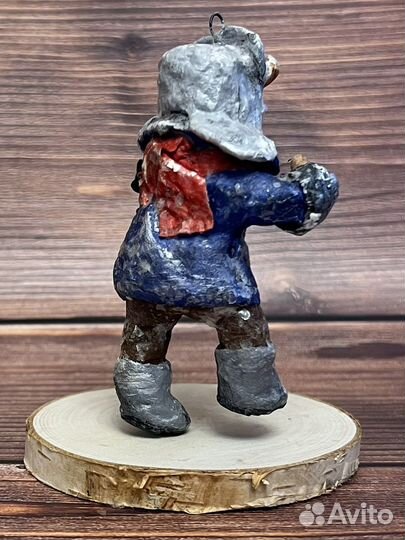 Ватная елочная игрушка «Мальчик с самолетом»