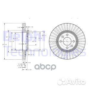Диск тормозной пер. вент BG3430 Delphi
