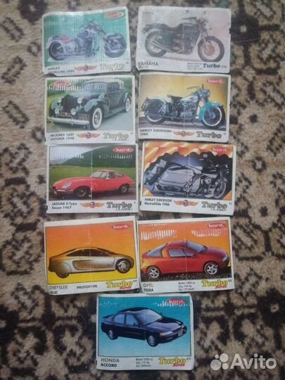 Вкладыши от жвачки turbo турбо