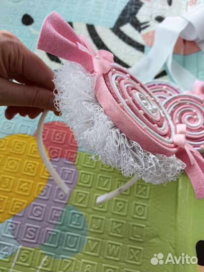 Ободок конфетка и пояс в комплекте