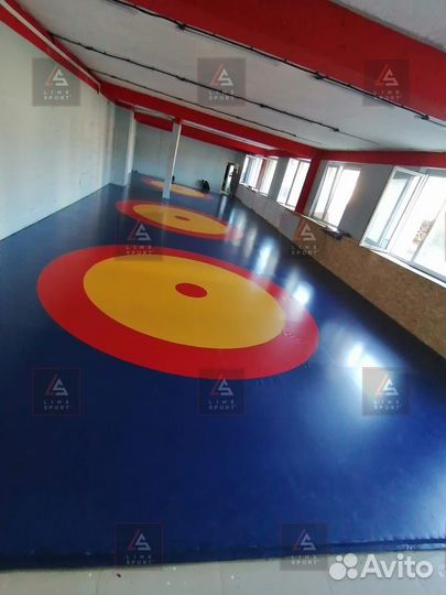 Борцовский ковер 4х4 трехцветный карманы