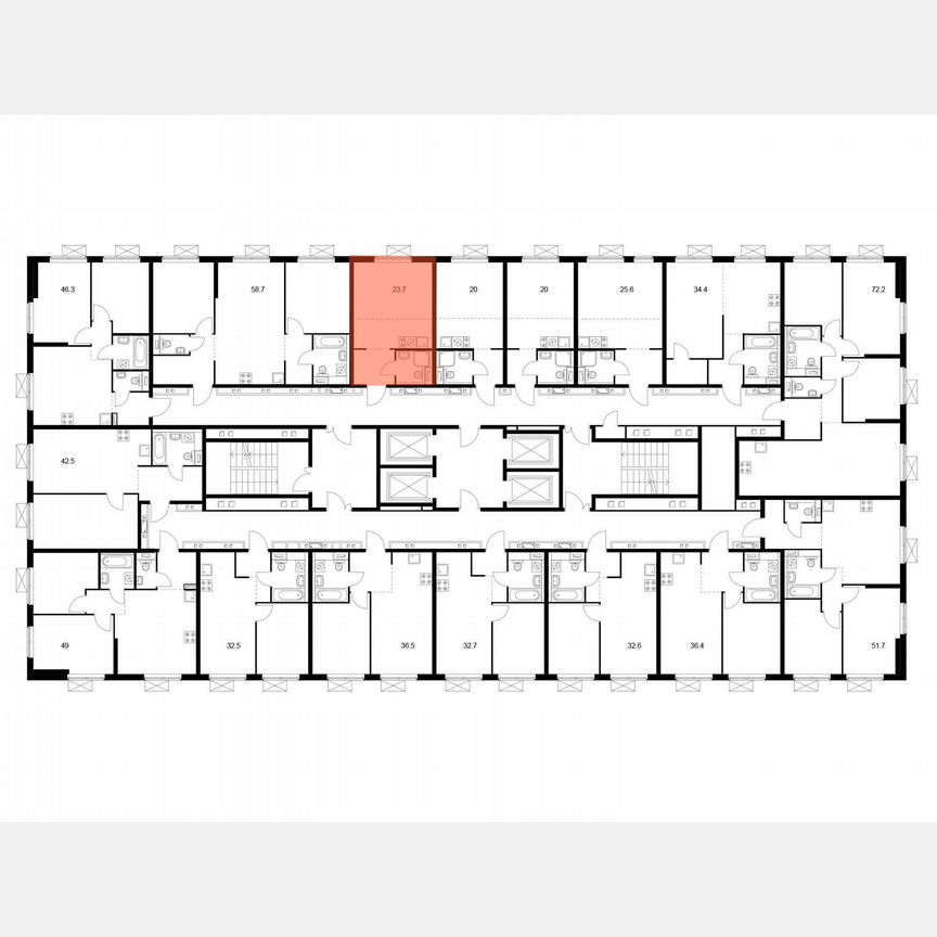 Квартира-студия, 23,2 м², 13/38 эт.