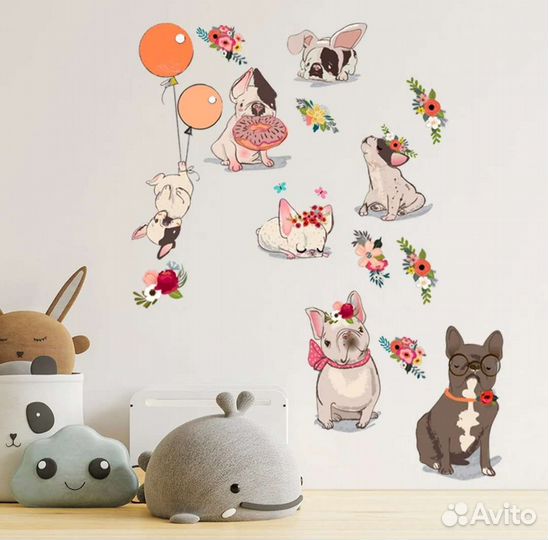 Интерьерные наклейки в детскую в ассортименте