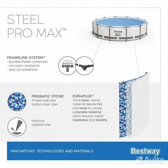 Бассейн Bestway каркасный Steel Pro Max, 366х100см