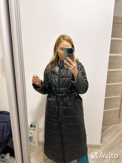 Пуховик из кож/зам 44 размер